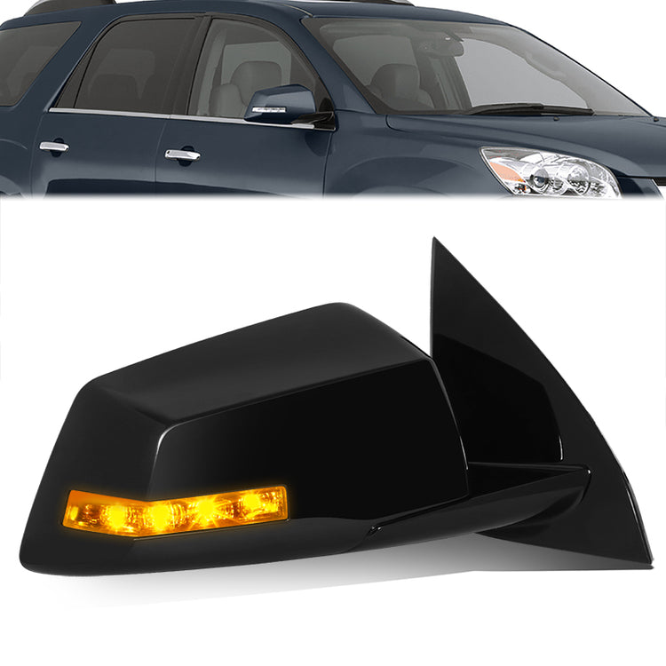 RETROVISOR MIRROR - OE STYLE - SATURN OUTLOOK 07-08 - WITH POWER WITH HEATED GLASS WITH SIGNAL - 2ND DESIGN - PASSENGER SIDE - PAINT TO MATCH - BLACK