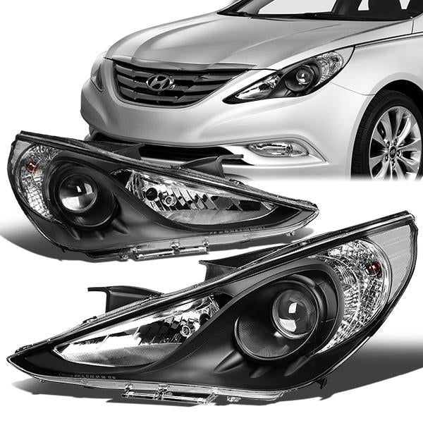 FAROS 11-14 HYUNDAI SONATA 4-DOOR - PROJECTOR - H7 LOW BEAM / HIGH BEAM - BLACK HOUSING / CLEAR CORNER