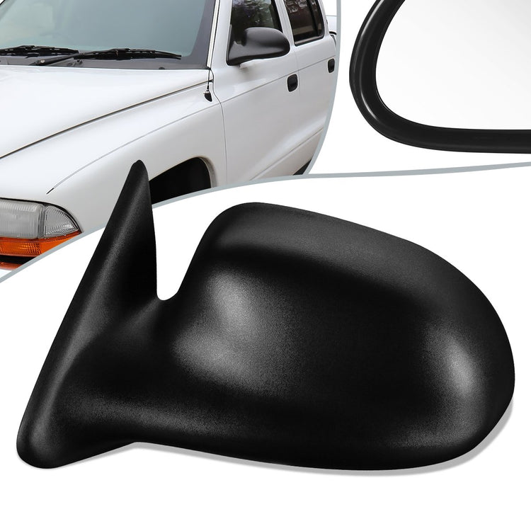 RETROVISOR MIRROR - 01-03 DODGE DURANGO / 01-04 DODGE DAKOTA - POWERED - OEM - LEFT - TEXTURED/BLACK