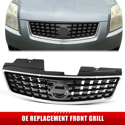 PARRILLA GRILLE - DS SENTR '07-'12/ GRILLE ASS'Y 08-09/ PAINTED SILVER/GRAY/ W/CHROME FRAME/ (BASE|S|SL|SL FE+|FE+|S FE)//PARTS.NO,NI1200248//OEM NO,62070ZE90A