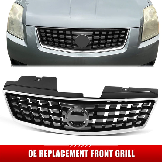 PARRILLA GRILLE - DS SENTR '07-'12/ GRILLE ASS'Y 08-09/ PAINTED SILVER/GRAY/ W/CHROME FRAME/ (BASE|S|SL|SL FE+|FE+|S FE)//PARTS.NO,NI1200248//OEM NO,62070ZE90A