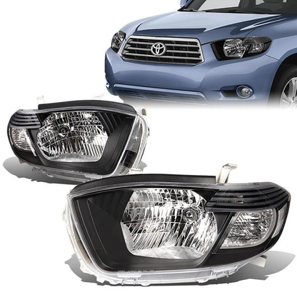 FAROS 08-10 TOYOTA HIGHLANDER - H4 LOW BEAM / HIGH BEAM / 7440A TURN SIGNAL - BLACK HOUSING / CLEAR CORNER