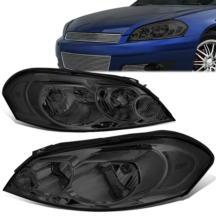 FAROS 06-13 CHEVY IMPALA / 14-16 CHEVY IMPALA LIMITED / 06-07 CHEVY MONTE CARLO 2/4-DOOR - SMOKE HOUSING / CLEAR CORNER - H11 LOW BEAM / H9 HIGH BEAM