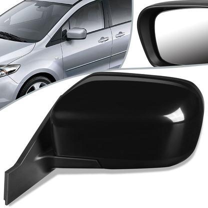 RETROVISOR MIRROR - OEM - 06-10 MAZDA 5 - POWERED - PAINTABLE - BLACK - LEFT