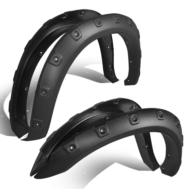 CANTONERAS 10-17 DODGE RAM 2500, 3500 - FITS 76.3", 98.3" FLEETSIDE BED MODELS - FITS DUALLY MODELS - POCKET-RIVETED STYLE - TEXTURED - MATTE BLACK