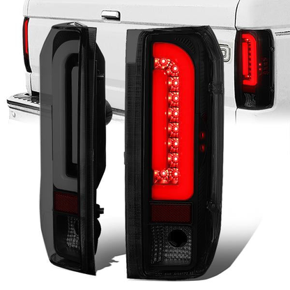 FAROS TRASEROS 90-96 FORD F-150 / 90-97 FORD F-250 / 90-97 FORD F-350 / 90-96 FORD BRONCO / 90-97 FORD F SUPER DUTY - FITS STYLESIDE MODELS ONLY - 3D - LED - BLACK / SMOKE