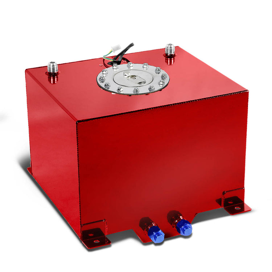 TANQUE DE GASOLINA FUEL CELL - GAS TANK WITH LEVEL SENDER - 8 GALLON - ALUMINUM - POLISHED CAP - RED