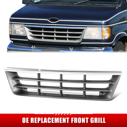 PARRILLA GRILLE - FD ECNOLNE VAN '92-'96/'97-'07/ GRILLE ASS'Y 92-96/ MAT-GRAY W/CHROME MLDG//PARTS.NO,FO1200180//OEM NO,F2UZ8200A