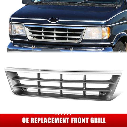 PARRILLA GRILLE - FD ECNOLNE VAN '92-'96/'97-'07/ GRILLE ASS'Y 92-96/ MAT-GRAY W/CHROME MLDG//PARTS.NO,FO1200180//OEM NO,F2UZ8200A