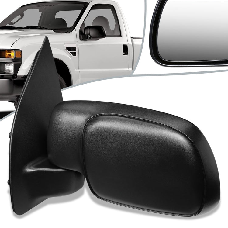 RETROVISOR MIRROR - OEM - 99-10 FORD F-250, F-350, F-450, F-550 SUPER DUTY / 00-05 FORD EXCURSION - MANUAL - TEXTURED - BLACK - LEFT