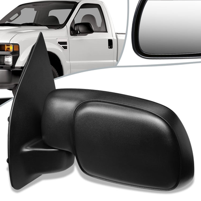 RETROVISOR MIRROR - OEM - 99-10 FORD F-250, F-350, F-450, F-550 SUPER DUTY / 00-05 FORD EXCURSION - MANUAL - TEXTURED - BLACK - LEFT