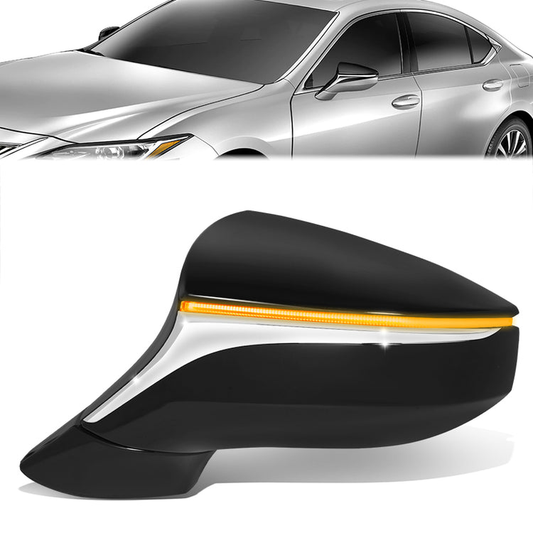 RETROVISOR MIRROR - OE STYLE - LEXUS ES250 21-24 - LEXUS ES300H 19-24 - LEXUS ES350 19-24 - WITH POWER WITH HEATED WITH SIGNAL WITH BLIND SPOT WITH MEMORY - DRIVER SIDE - PAINT TO MATCH - BLACK