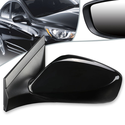 RETROVISOR MIRROR - OEM - 12-17 HYUNDAI ACCENT - POWERED - HEATED - BLACK - LEFT
