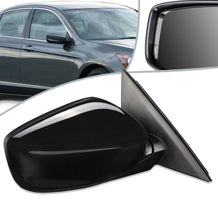 RETROVISOR MIRROR - OEM - 08-12 HONDA ACCORD 2-DOOR - POWERED - PAINTABLE - BLACK - RIGHT