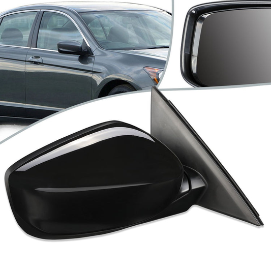 RETROVISOR MIRROR - OEM - 08-12 HONDA ACCORD 2-DOOR - POWERED - PAINTABLE - BLACK - RIGHT