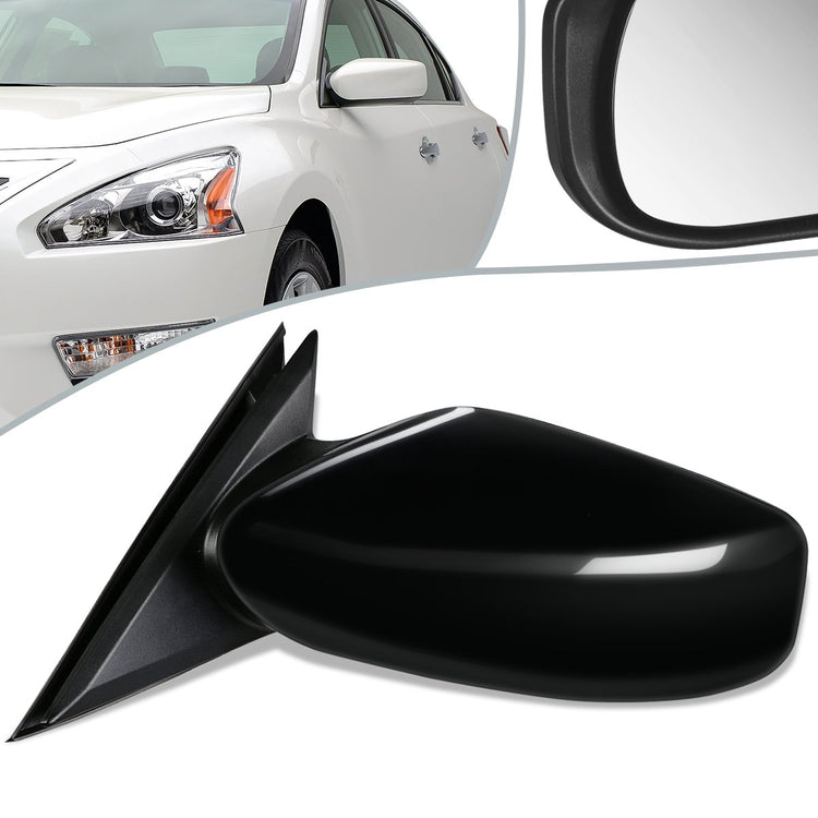 RETROVISOR MIRROR - OEM - 13-18 NISSAN ALTIMA SEDAN - POWERED - PAINTABLE - BLACK - LEFT