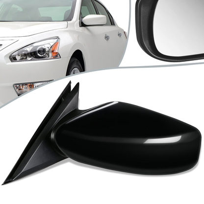 RETROVISOR MIRROR - OEM - 13-18 NISSAN ALTIMA SEDAN - POWERED - PAINTABLE - BLACK - LEFT