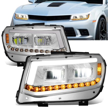 FAROS 14-15 CHEVROLET CAMARO - FITS MODELS WITH HALOGEN HEADLIGHTS ONLY - FULL LED - CHROME