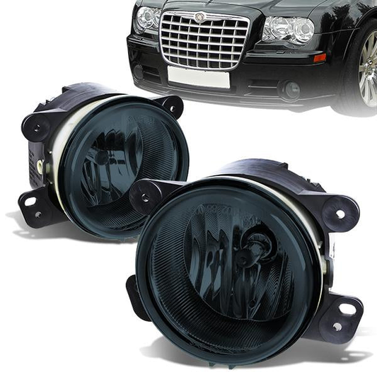 FAROS DE NIEBLA 05-07 DODGE MAGNUM / 05-10 CHRYSLER 300C / 06-10 CHRYSLER PT CRUISER / 07-18 JEEP WRANGLER / 2009 DODGE JOURNEY 4-DR - NO SWITCH - H10 BULB - SMOKE