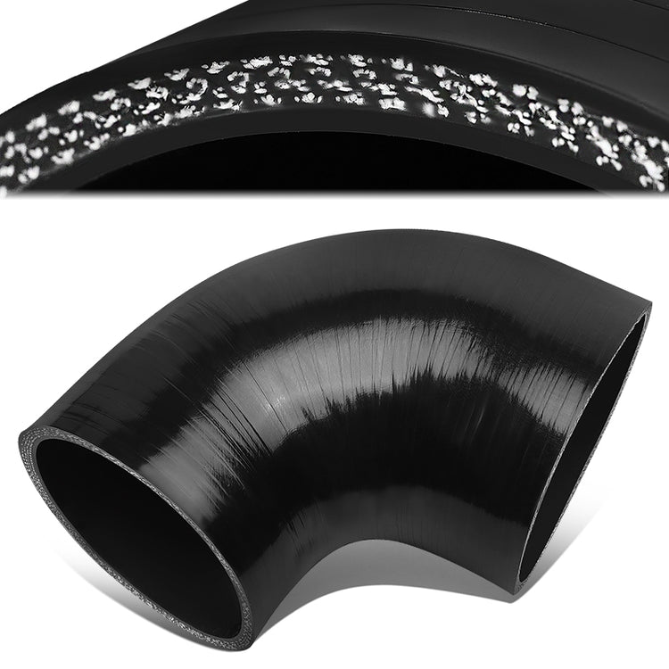 COPLE DE SILICON 3-PLY - 3.00" TO 3.50" REDUCER W/ 90 DEGREE - BLACK - RM6-1