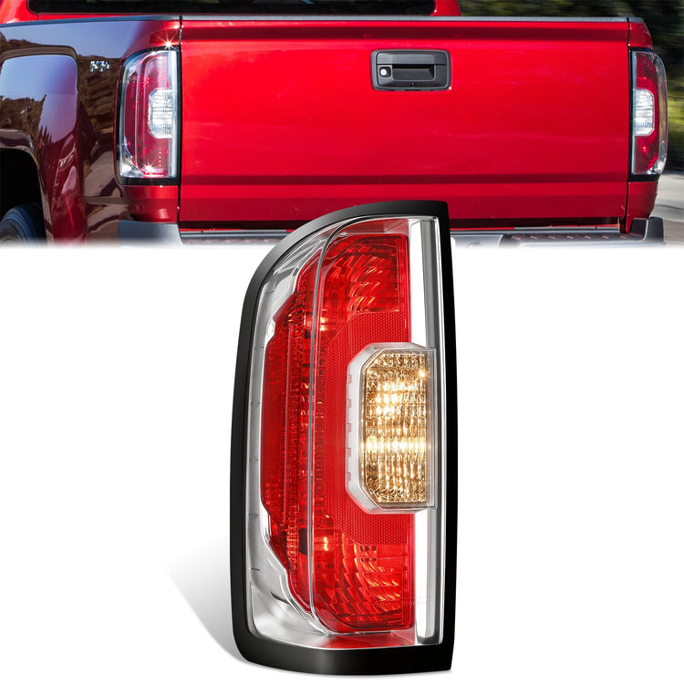 FAROS TRASEROS OE STYLE - 15-22 GMC CANYON - 921 REVERSE / 7443 TURN SIGNAL / 7443 TAIL LIGHT - CHROME HOUSING - LEFT