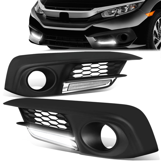 FAROS DE NIEBLA 16-18 HONDA CIVIC SEDAN, COUPE - WITH BLACK BEZEL - BLACK