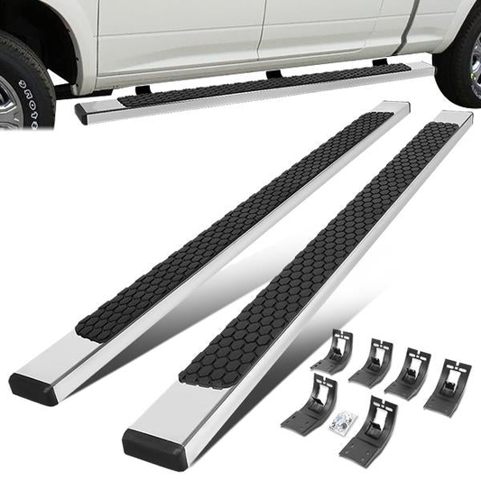 ESTRIBOS 5" - HONEYCOMB STEP PAD - 09-18 DODGE RAM 1500 / 11-20 DODGE RAM 2500, 3500 / 2019 DODGE RAM 1500 CLASSIC - CREW CAB - CHROME / BLACK