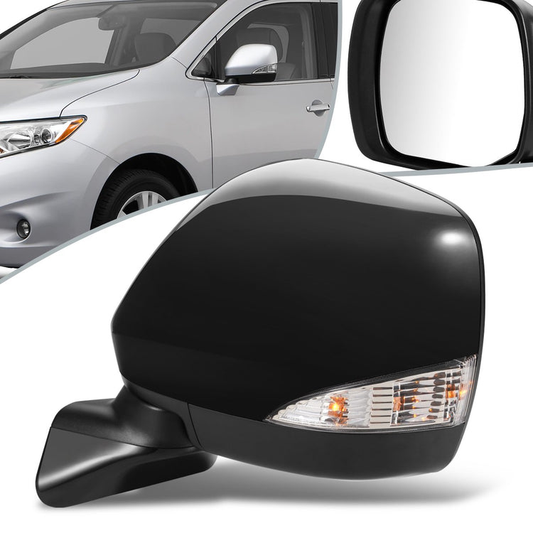 RETROVISOR MIRROR - OEM - 11-17 NISSAN QUEST - POWERED - HEATED - W/ SIGNAL LIGHT - W/ MEMORY - W/ BSD - FOLDING - BLACK MATERIAL - LEFT