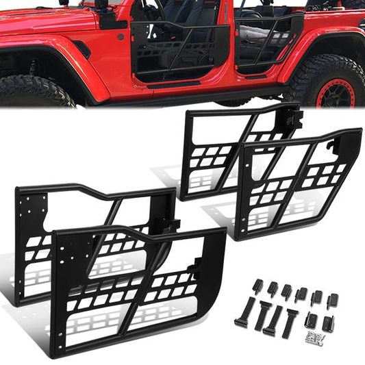 nan TUBULAR SAFARI DOORS SET - 07-17 JEEP WRANGLER UNLIMITED 4-DR / 2018 JEEP WRANGLER JK UNLIMITED 4-DR - TEXTURED - BLACK