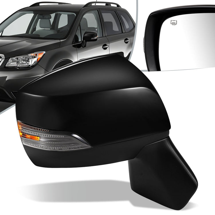 RETROVISOR MIRROR - OEM - 12-17 SUBARU CROSSTEK - POWERED - HEATED - W/ SIGNAL LIGHT - FOLDING - BLACK MATERIAL - RIGHT