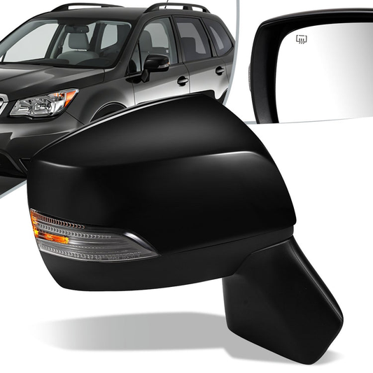 RETROVISOR MIRROR - OEM - 12-17 SUBARU CROSSTEK - POWERED - HEATED - W/ SIGNAL LIGHT - FOLDING - BLACK MATERIAL - RIGHT