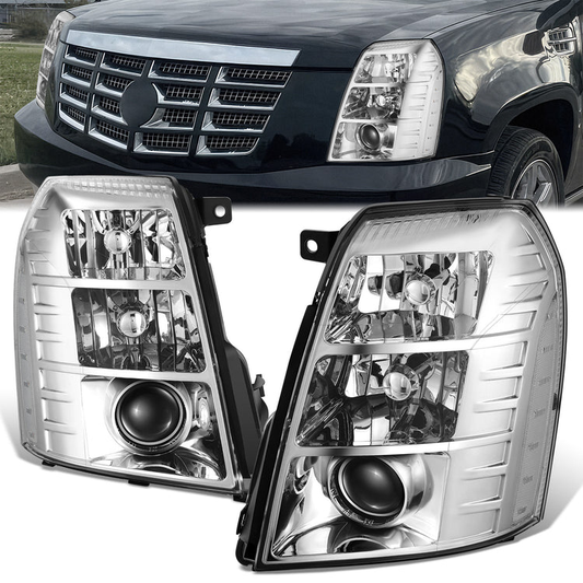 FAROS 07-14 CADILLAC ESCALADE / 07-14 CADILLAC ESCALADE ESV / 07-13 CADILLAC ESCALADE EXT - CHROME HOUSING / CLEAR CORNER - D1S HIGH / LOW BEAM; 194 MARKER