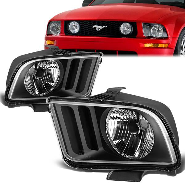 FAROS 05-09 FORD MUSTANG 2-DOOR - DOES NOT FIT SHELBY GT500 MODELS - BLACK HOUSING / CLEAR CORNER - H13 LOW BEAM / HIGH BEAM