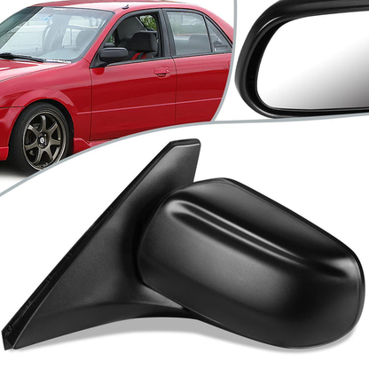 RETROVISOR MIRROR - OEM - 99-03 MAZDA PROTEGE / 02-03 MAZDA PROTEGE5 - FITS MODELS WITHOUT 6 SPEAKER SYSTEM - MANUAL - PAINTABLE FINISH, TEXTURED CAP - BLACK - LEFT