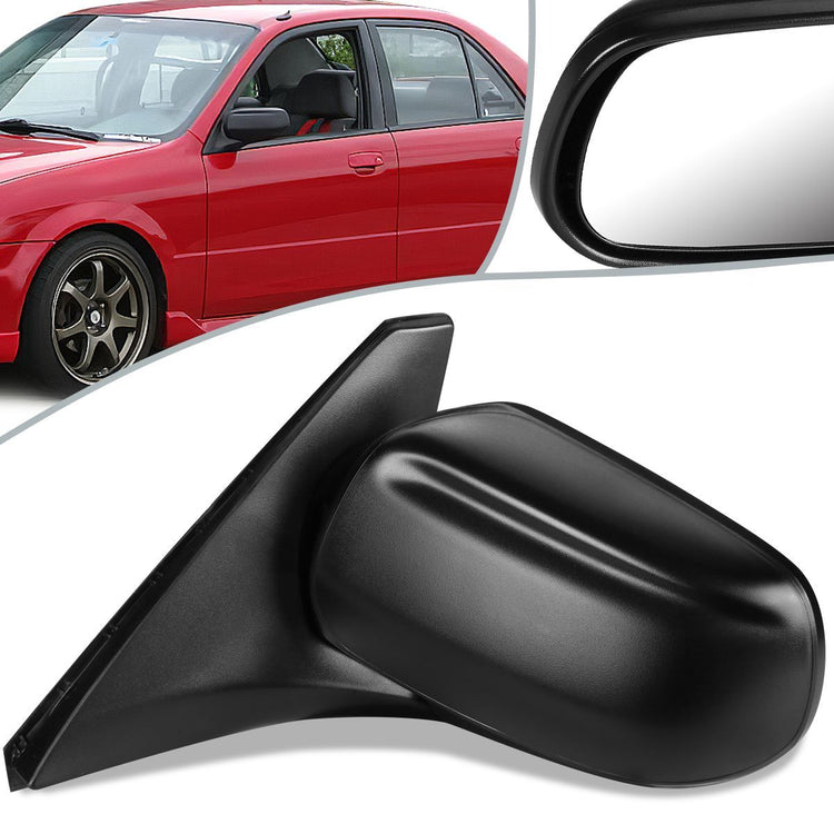 RETROVISOR MIRROR - OEM - 99-03 MAZDA PROTEGE - FITS MODELS WITH 6 SPEAKER SYSTEM - POWERED - PAINTABLE - BLACK - LEFT