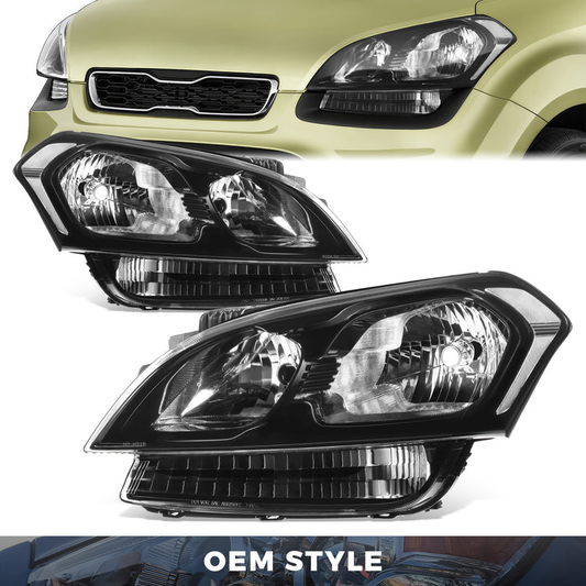 FAROS OE STYLE - 12-13 KIA SOUL - BLACK HOUSING - CLEAR REFLECTOR