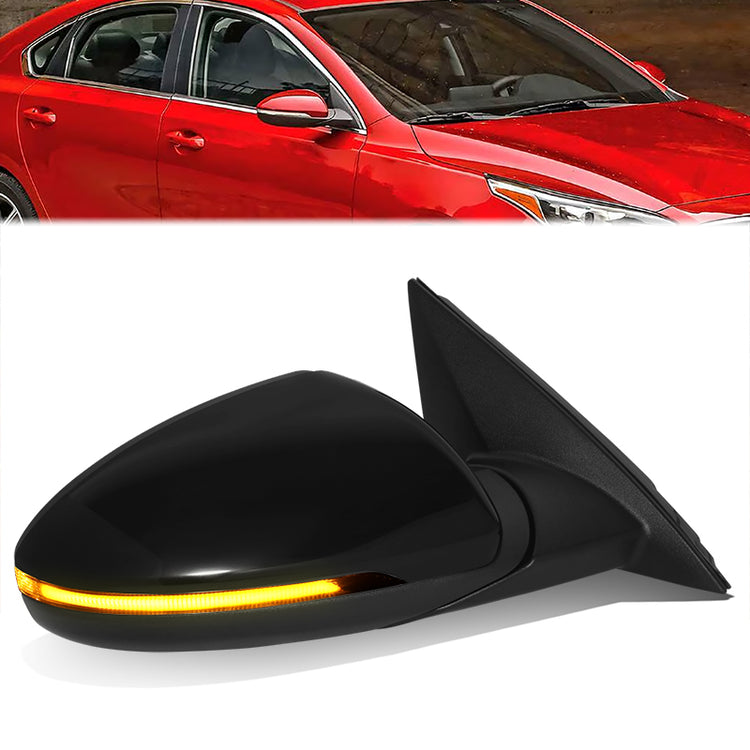 RETROVISOR MIRROR - OE STYLE - KIA FORTE 2019-2021 - WITH POWER WITH HEATED GLASS WITH TURN SIGNAL - PASSENGER RIGHT SIDE - BLACK