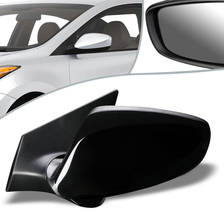 RETROVISOR MIRROR - OEM - 11-13 HYUNDAI ELANTRA - POWERED - HEATED - TEXTURED - BLACK - LEFT