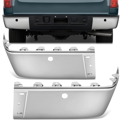 DEFENSA 07-13 CHEVROLET SILVERADO 1500 / GMC SIERRA 1500, 07-14 CHEVROLET SILVERADO 2500 HD, 3500 HD / GMC SIERRA 2500 HD 3500 HD, FITS FLEETSIDE MODELS ONLY WITH PARKING SENSOR HOLES - CHROME