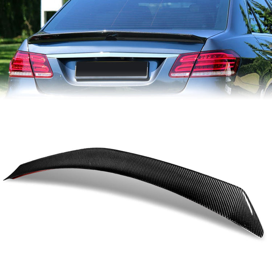 SPOILER CAR TRUNK SPOILER - 10-16 MERCEDES-BENZ E63 AMG / 12-16 MERCEDES-BENZ E200 / 10-16 MERCEDES-BENZ E350 / 13-16 MERCEDES-BENZ E350 / 10-16 MERCEDES-BENZ E500 - FITS SEDAN MODELS - CARBON FIBER BLACK