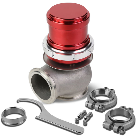 VALVULA DE ALIVIO WASTEGATE - 45MM - CAST STEEL - TALL - V-BAND - 14PSI - RED