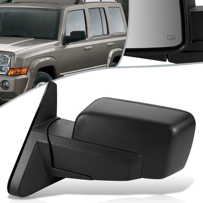 RETROVISOR MIRROR - 06-10 JEEP COMMANDER - POWERED - HEATED - W/MEMORY - FOLDING - OEM - LEFT - TEXTURED/BLACK