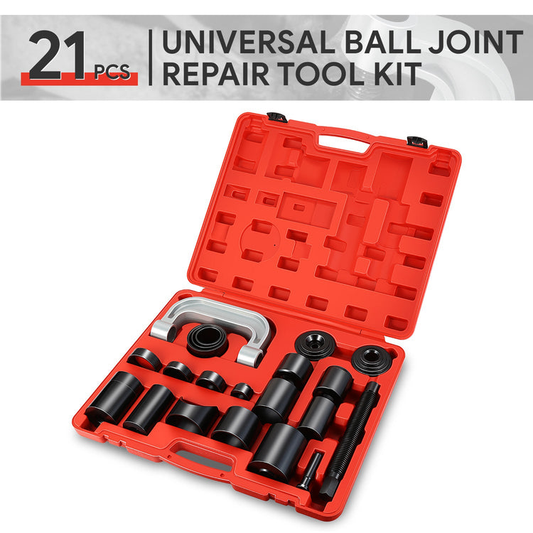 HERRAMIENTAS BALL JOINT SEPARATOR - 21PCS - 4*4 MASTER ADAPTOR REMOVAL SERVICE KIT COLOR RED - FORD DODGE 2- AND 4-WHEEL DRIVE PICKUPS, VANS AND SUVS FROM 1997 TO PRESENT - FORD DODGE 2- AND 4-WHEEL DRIVE PICKUPS, VANS AND SUVS FROM 1997 TO PRESENT