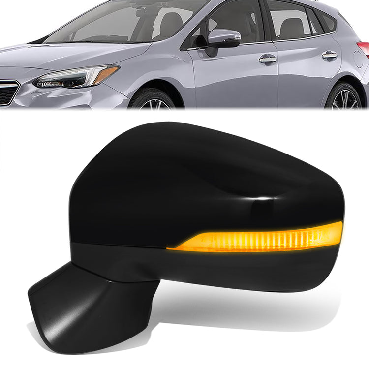 RETROVISOR MIRROR - OE STYLE - SUBARU IMPREZA 17-23 - WITH POWER WITH HEATED WITH SIGNAL - DRIVER SIDE - PAINT TO MATCH - BLACK