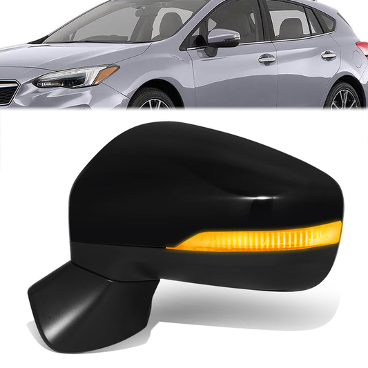 RETROVISOR MIRROR - OE STYLE - SUBARU IMPREZA 17-23 - WITH POWER WITH HEATED WITH SIGNAL - DRIVER SIDE - PAINT TO MATCH - BLACK