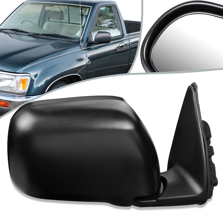 RETROVISOR MIRROR - OEM - 93-98 TOYOTA T100 - MANUAL - BLACK MATERIAL - RIGHT