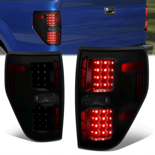 FAROS TRASEROS 09-14 FORD F-150 - LED - PAIR - SMOKE / RED