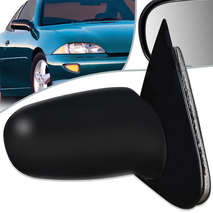 RETROVISOR MIRROR - OEM - 95-05 CHEVY CAVALIER COUPE / 95-05 PONTIAC SUNFIRE COUPE - MANUAL - PAINTABLE - BLACK - RIGHT