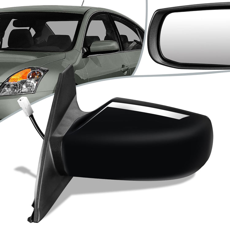 RETROVISOR MIRROR - OEM - 08-13 NISSAN ALTIMA COUPE - POWERED - PAINTABLE - BLACK - LEFT
