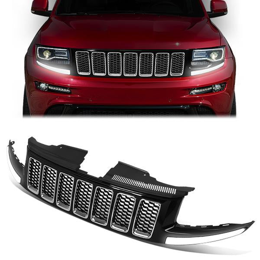 PARRILLA GRILLE - 14-16 JEEP GRAND CHEROKEE - HONEYCOMB MESH - W/ LED DRL LIGHT - LED'S REQUIRE WIRING INTO EXISTING LIGHTING - BLACK